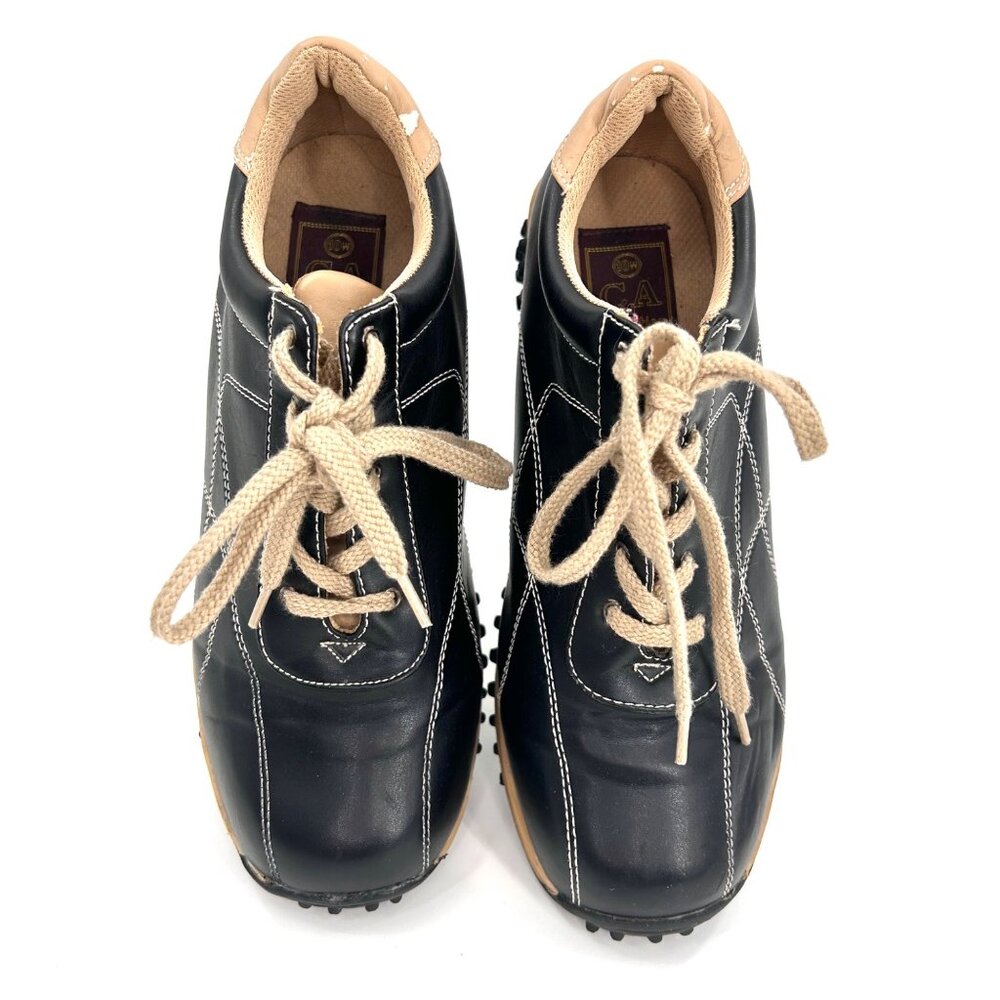 CA COLLECTION BY CARRINI BLACK TAN LEATHER SHOES - 10W - Picture 3 of 12